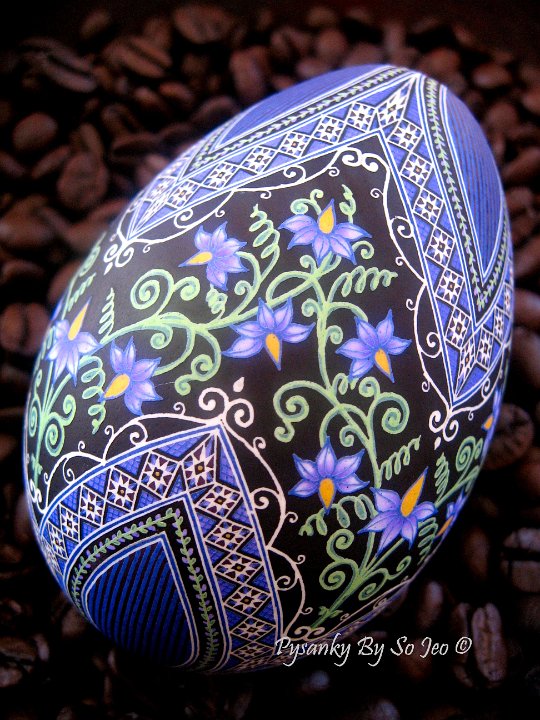 Nightshade - Solanum dulcamara Ukrainian Easter Egg Pysanky By So Jeo